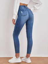 High Waisted Ripped Skinny Jeans